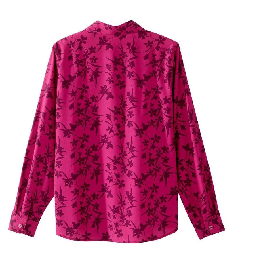 Blouse rose à boutonnière aimantée