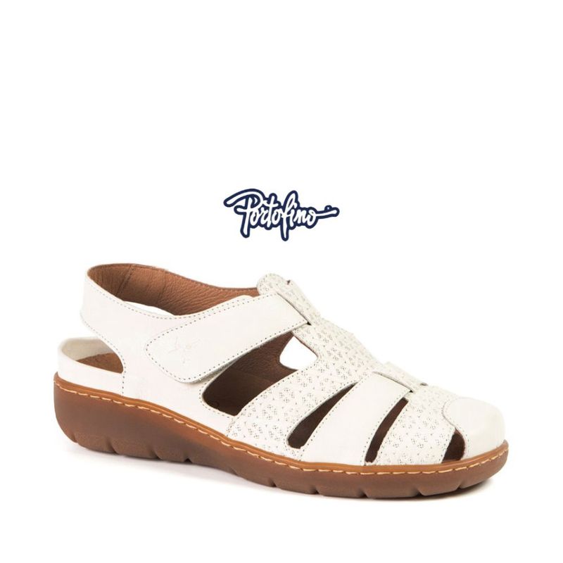 Sandale femme à velcro Portofino nacré