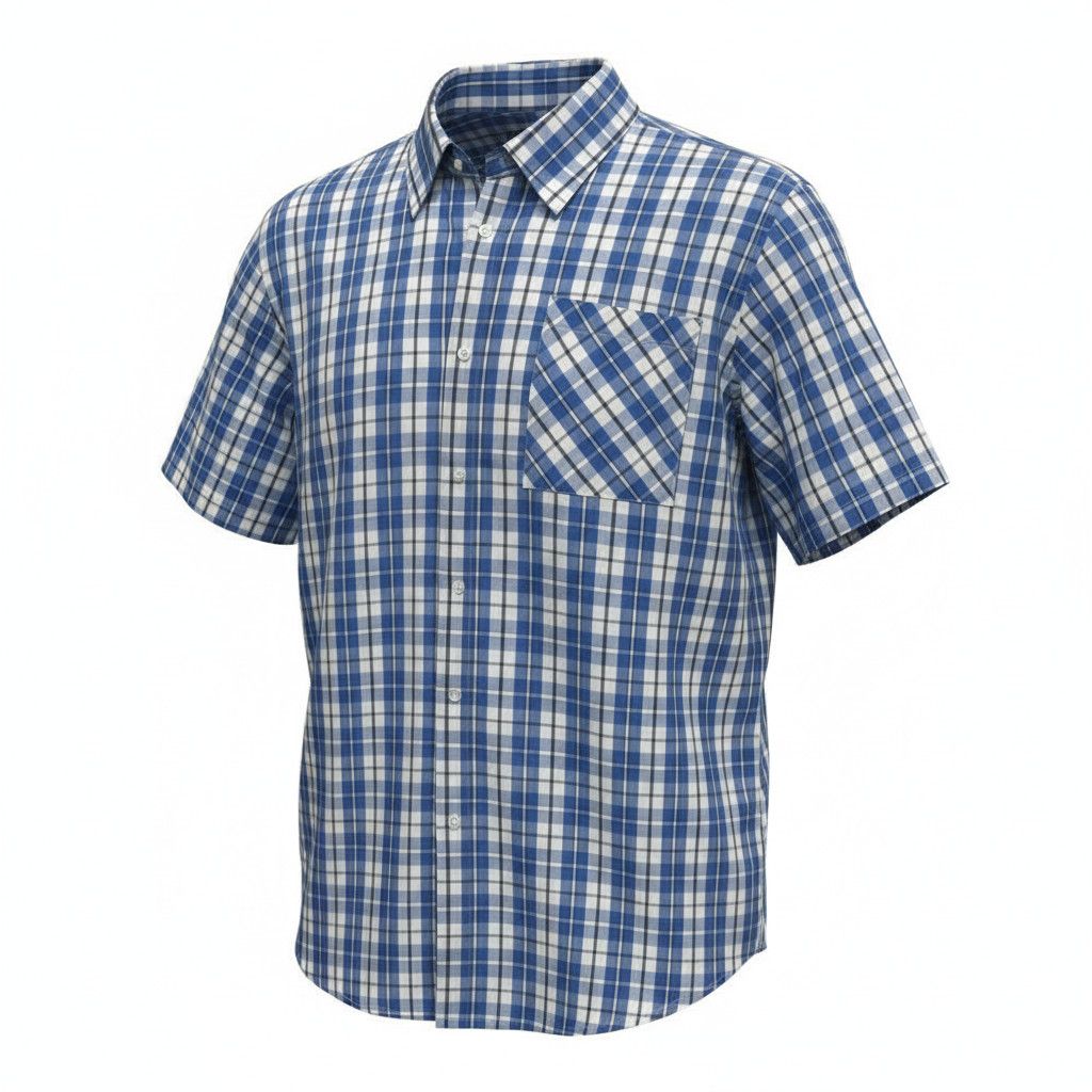 Chemise adaptée manches courtes à carreaux