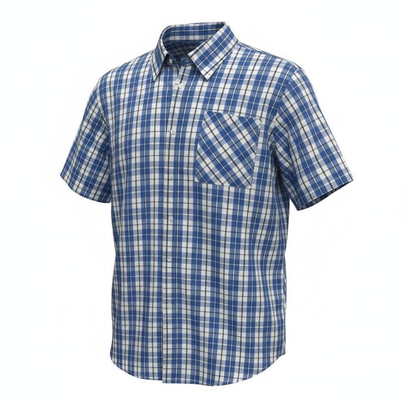 Chemise adaptée manches courtes à carreaux