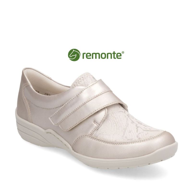 Chaussure femme à velcro Remonte beige