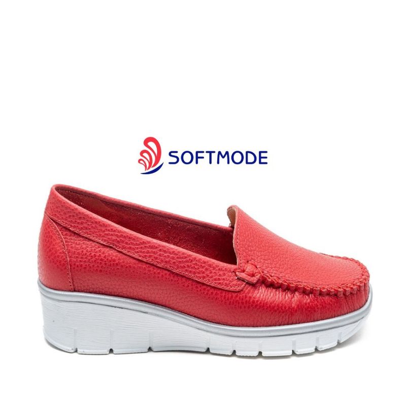 Chaussure femme à enfiler Softmode rouge