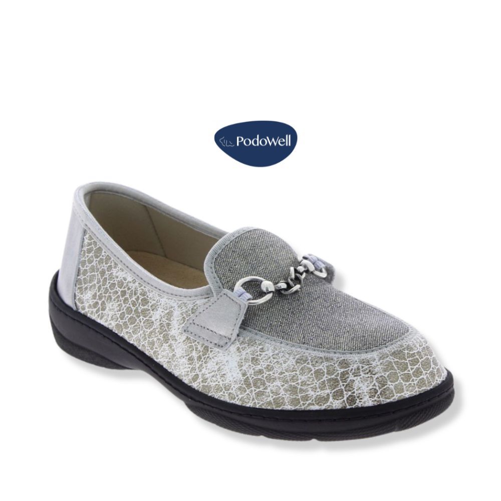 Chaussure femme à enfiler Podowell grise