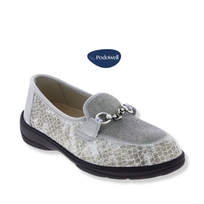 Chaussure femme à enfiler Podowell grise