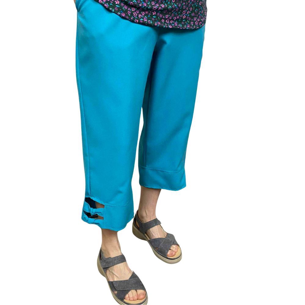 Capri adapté en polyester turquoise | Ouverture aux côtés