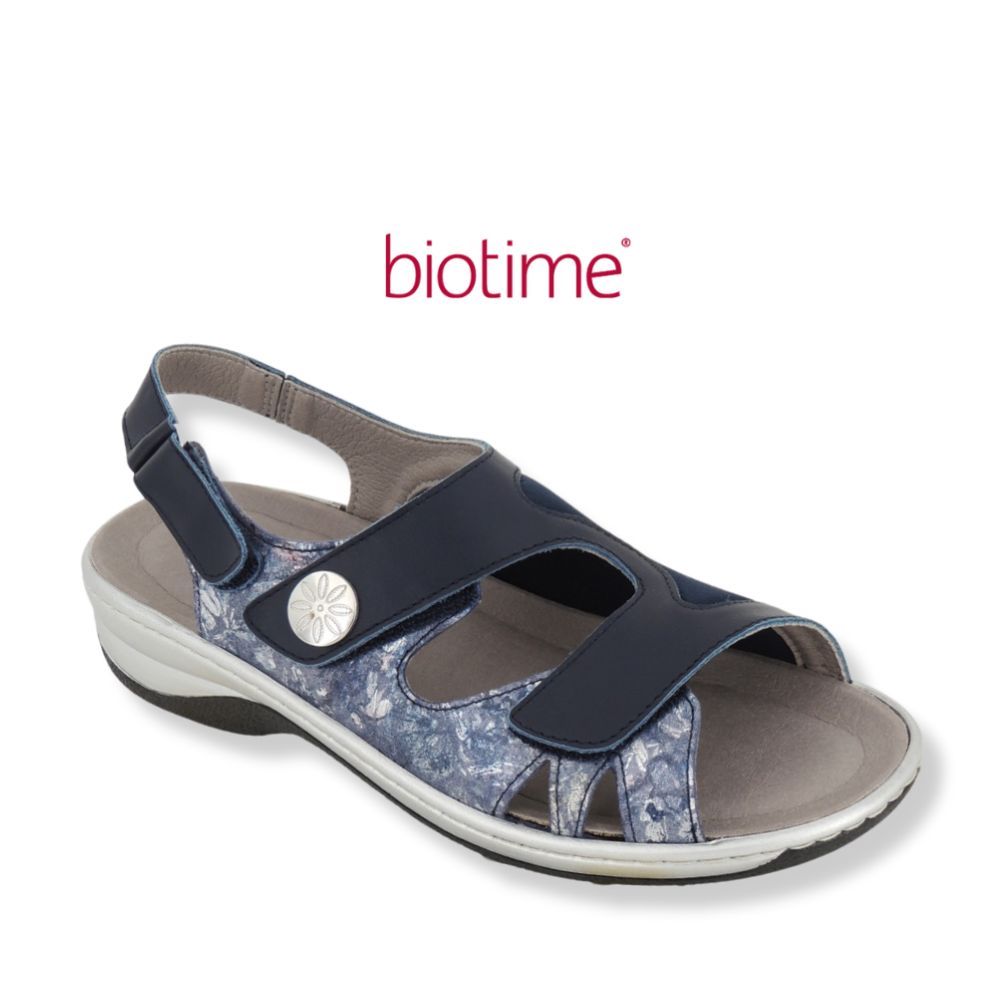 Sandale femme à velcro modèle GRACE  bleue