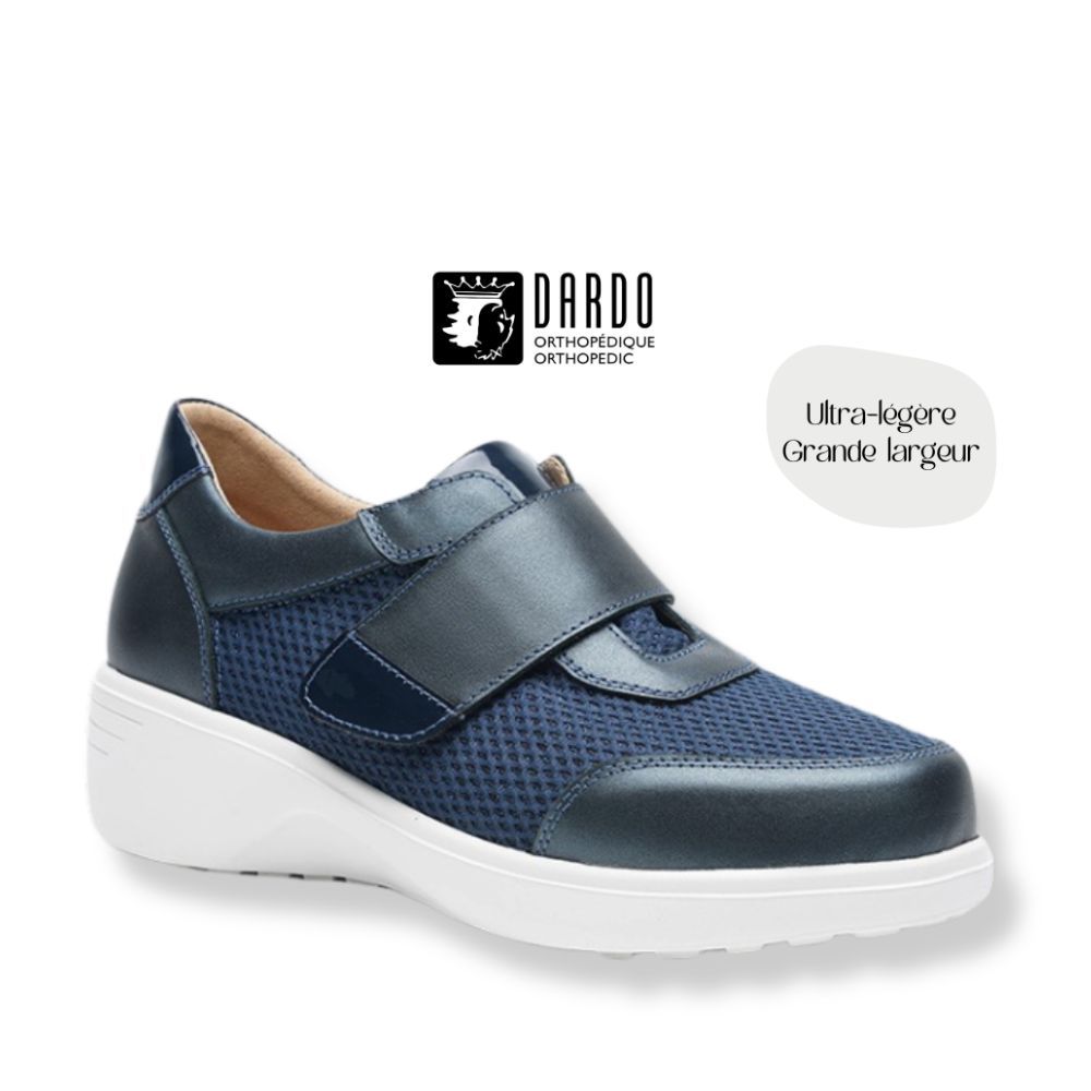 Chaussure femme à velcro Rosa de Dardo bleue