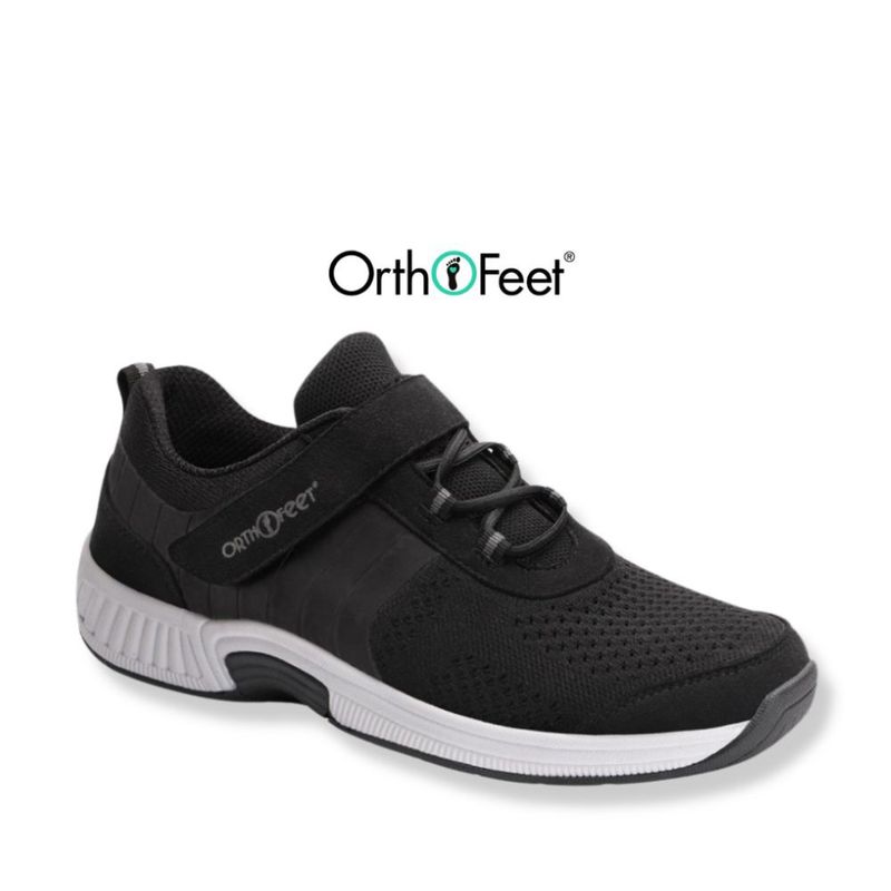 Chaussure à velcro Orthofeet noire pour femme