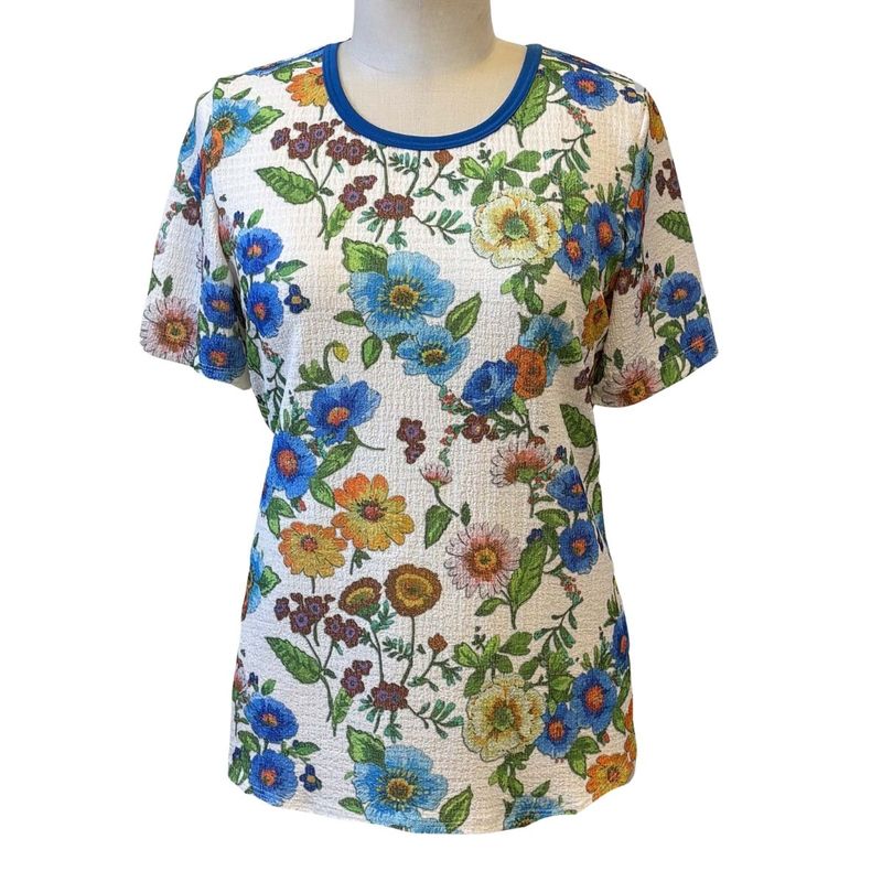 Chandail adapté manches courtes motif floral