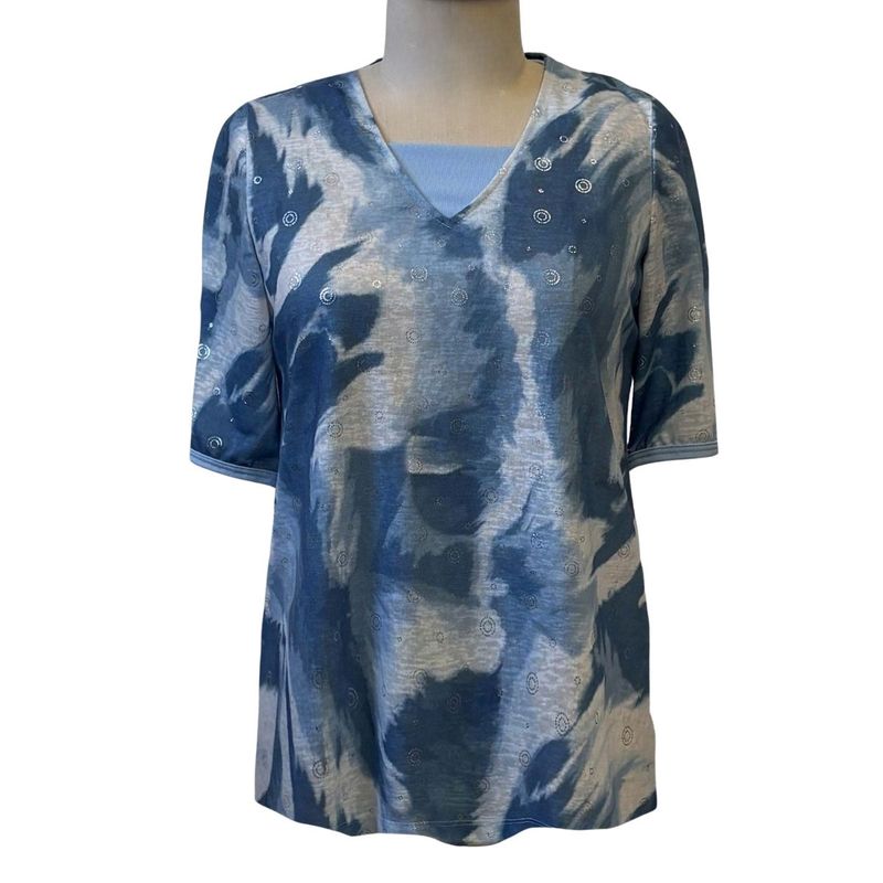 Chandail adapté motif abstrait bleu