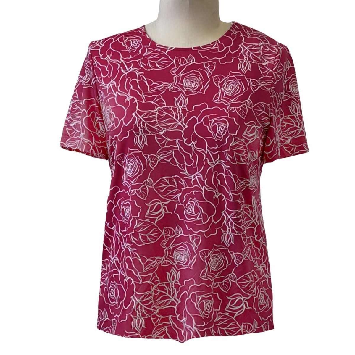 Chandail adapté femme été fuschia à imprimé floral