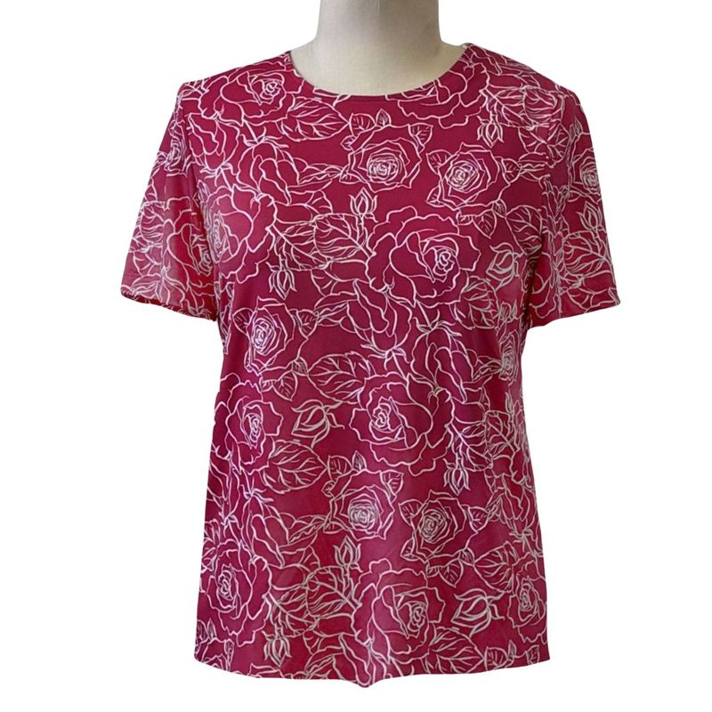 Chandail adapté femme été fuschia à imprimé floral