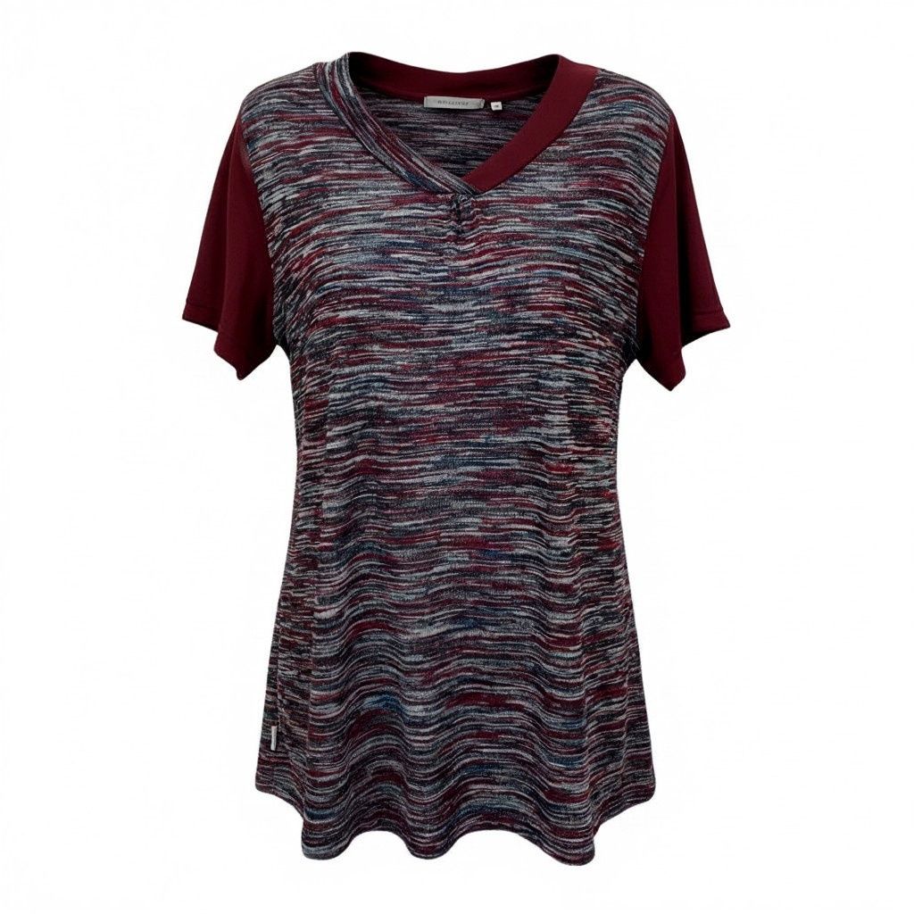 Chandail adapté manches courtes gris, vert et bourgogne