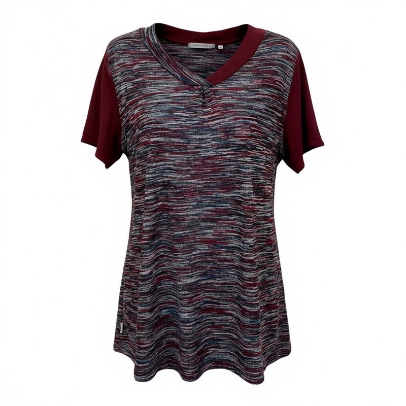 Chandail adapté manches courtes gris, vert et bourgogne