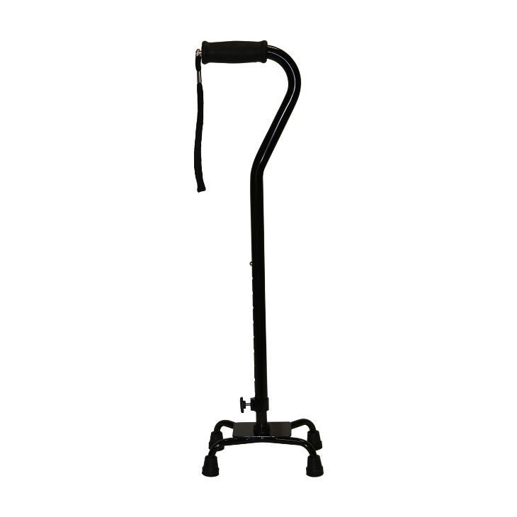 Canne désaxée quadripode ajustable, couleur: noir