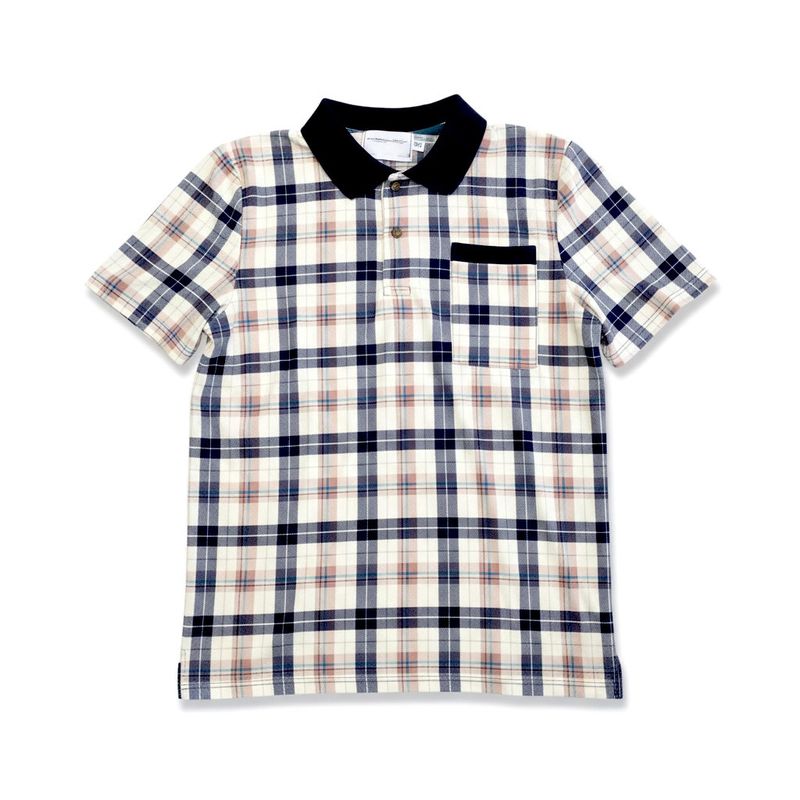 Polo adapté manches courte à carreaux