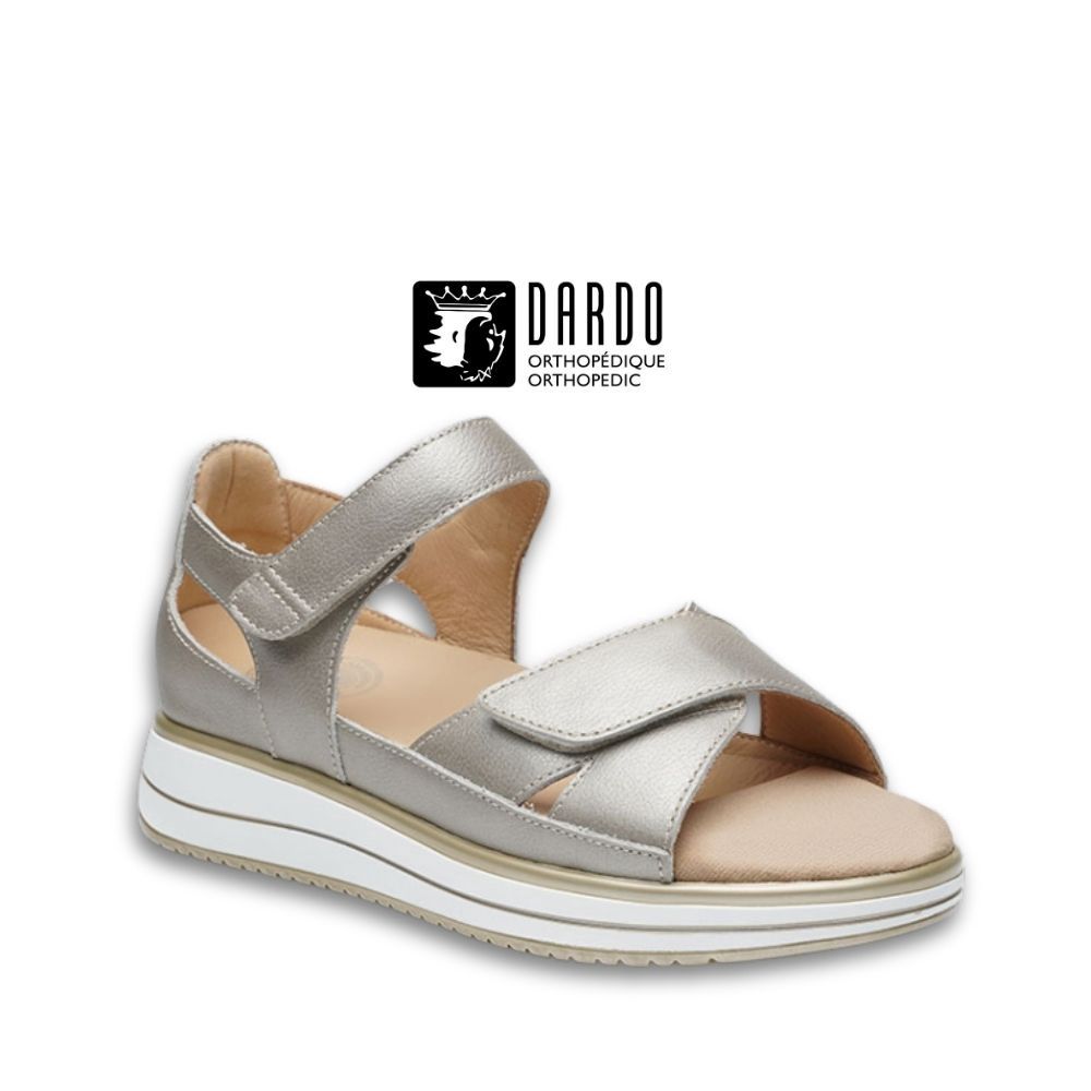 Sandale femme à velcro Dardo champagne