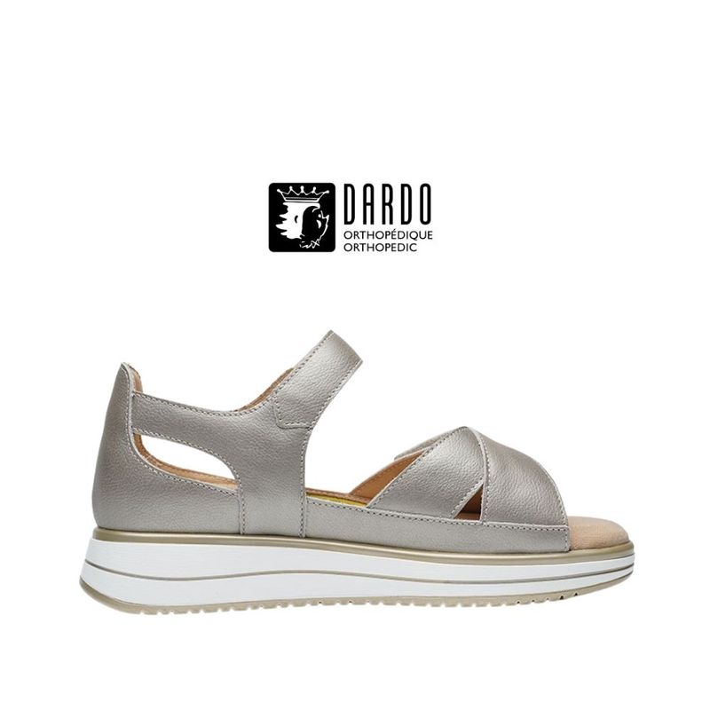 Sandale femme à velcro Dardo champagne