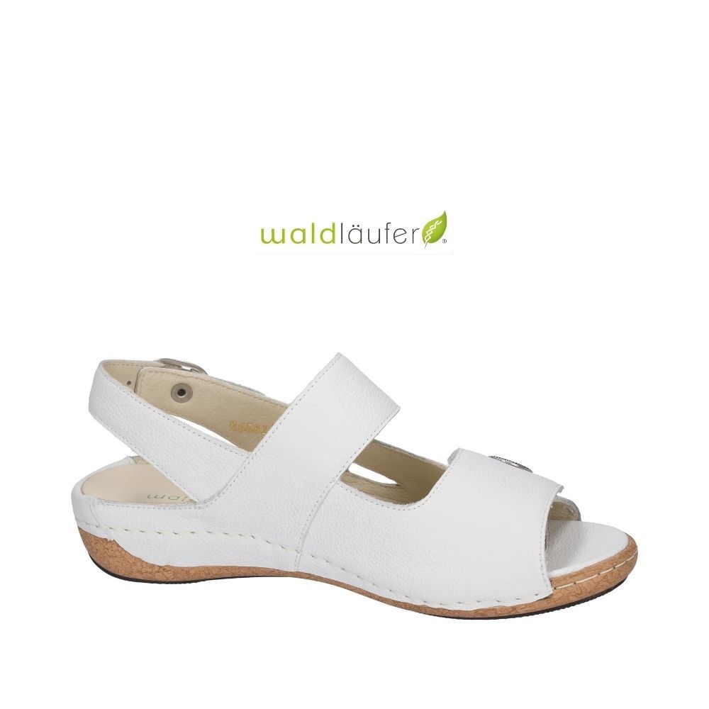 Sandale femme à velcro Waldlaufer blanche