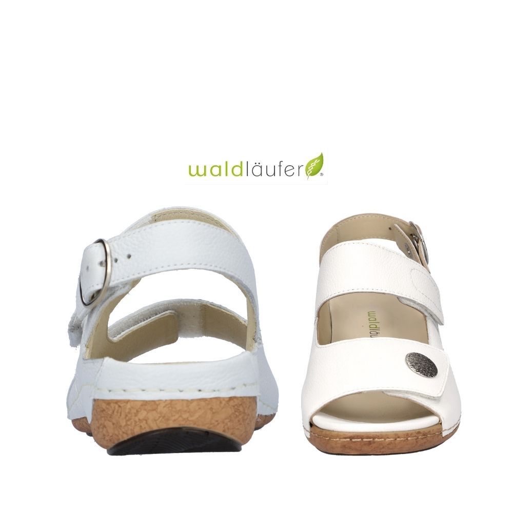 Sandale femme à velcro Waldlaufer blanche
