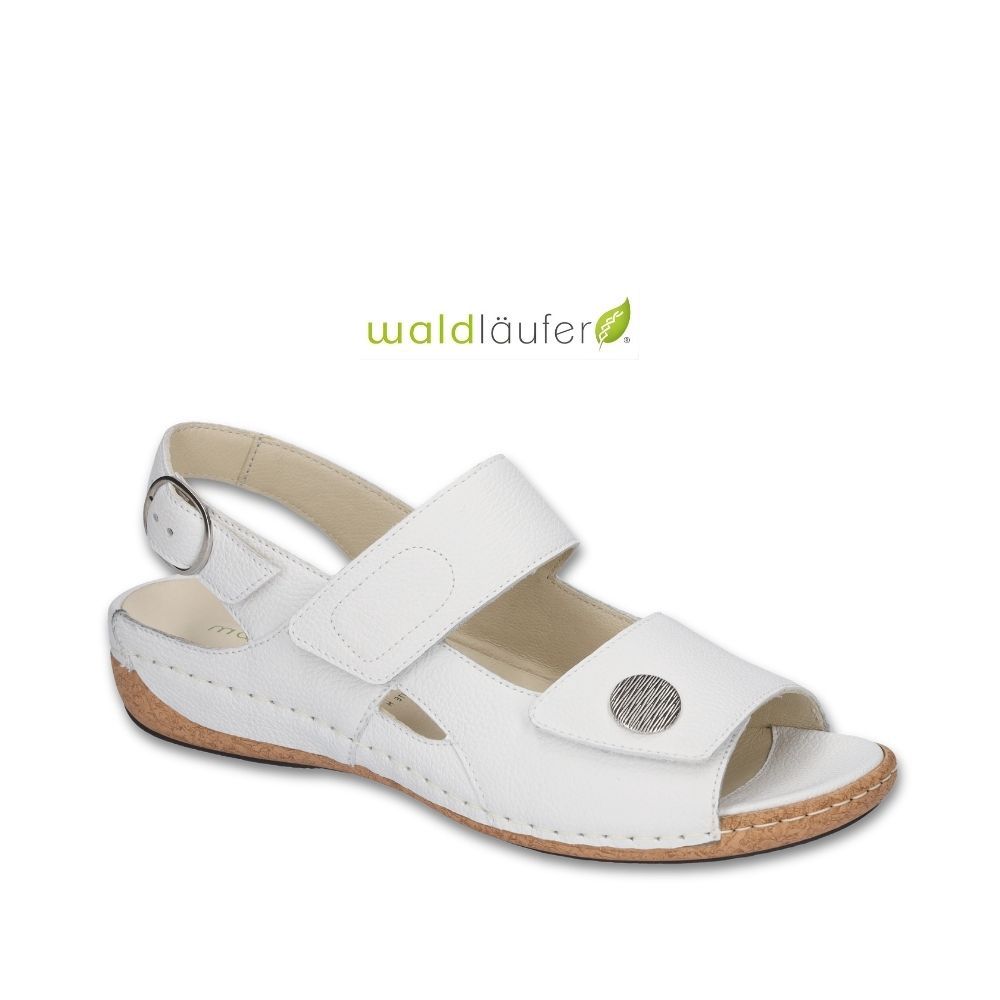 Sandale femme à velcro Waldlaufer blanche