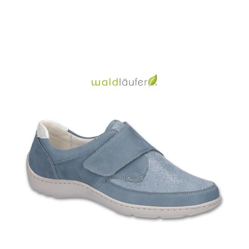 Chaussure femme à velcro Waldlaufer bleue