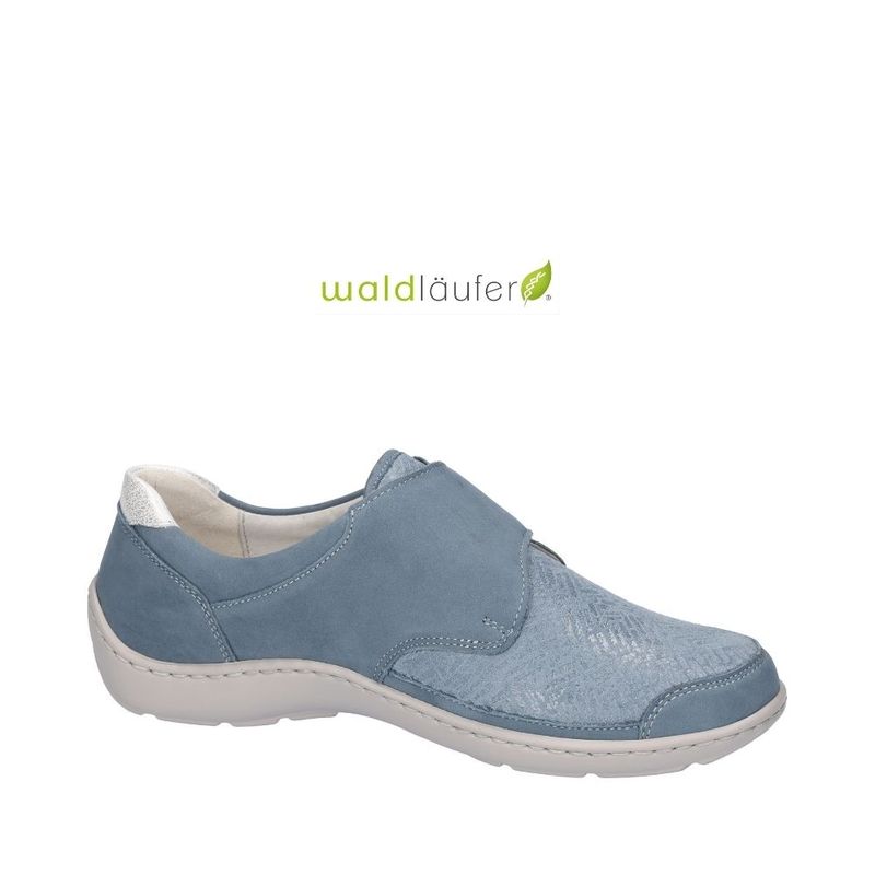 Chaussure femme à velcro Waldlaufer bleue