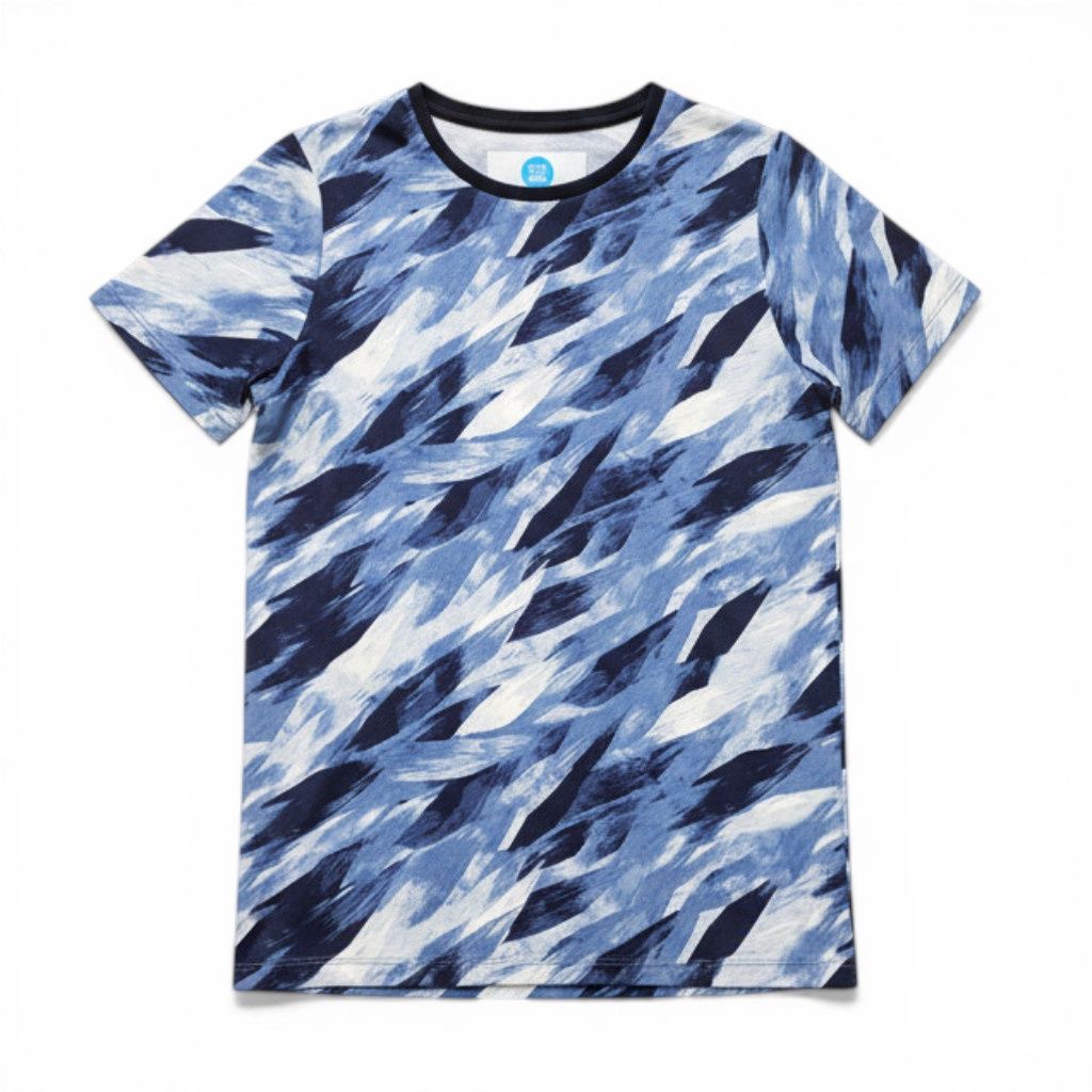 Chandail adapté femme été imprimé bleu abstrait