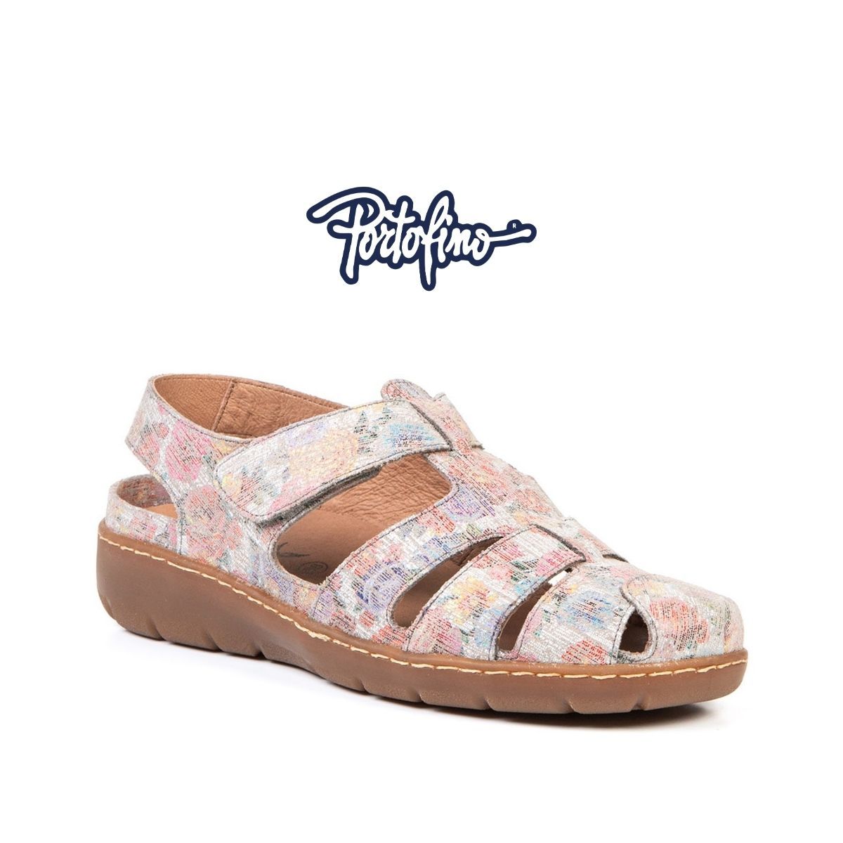 Sandale femme à velcro Portofino graphite