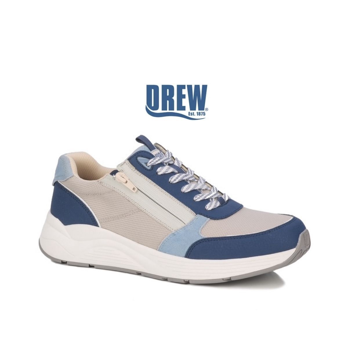 Chaussure homme extra large à enfiler Miller de Drew bleue