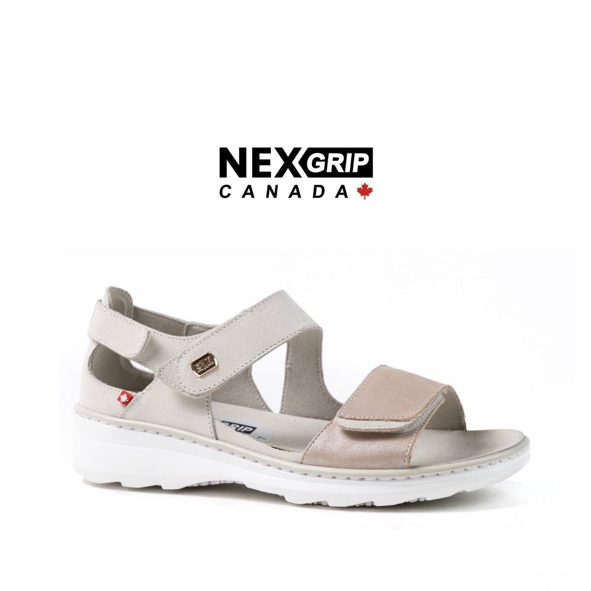 Sandale femme à velcro Nexgrip avoine