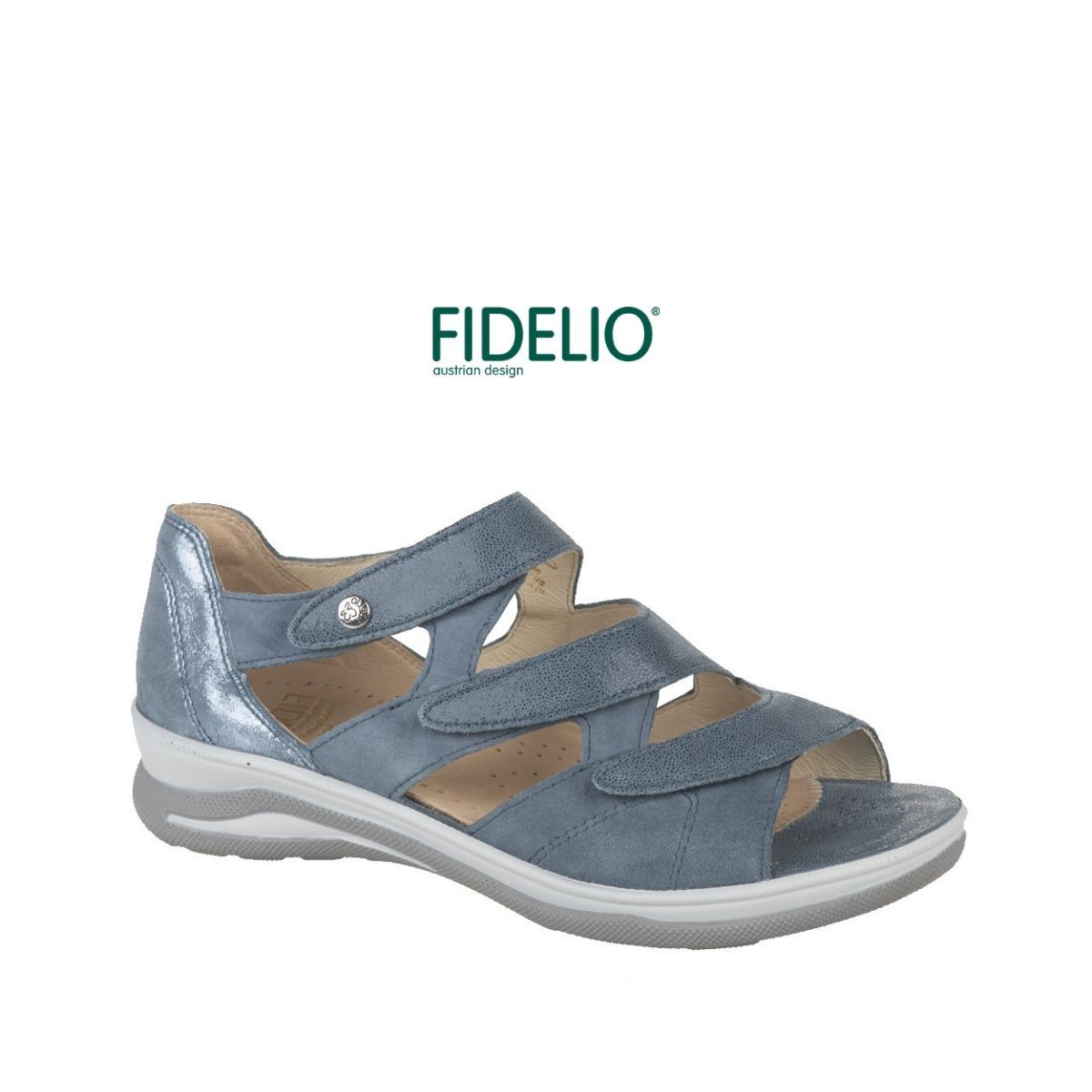 Sandale femme à velcro Fidélio denim
