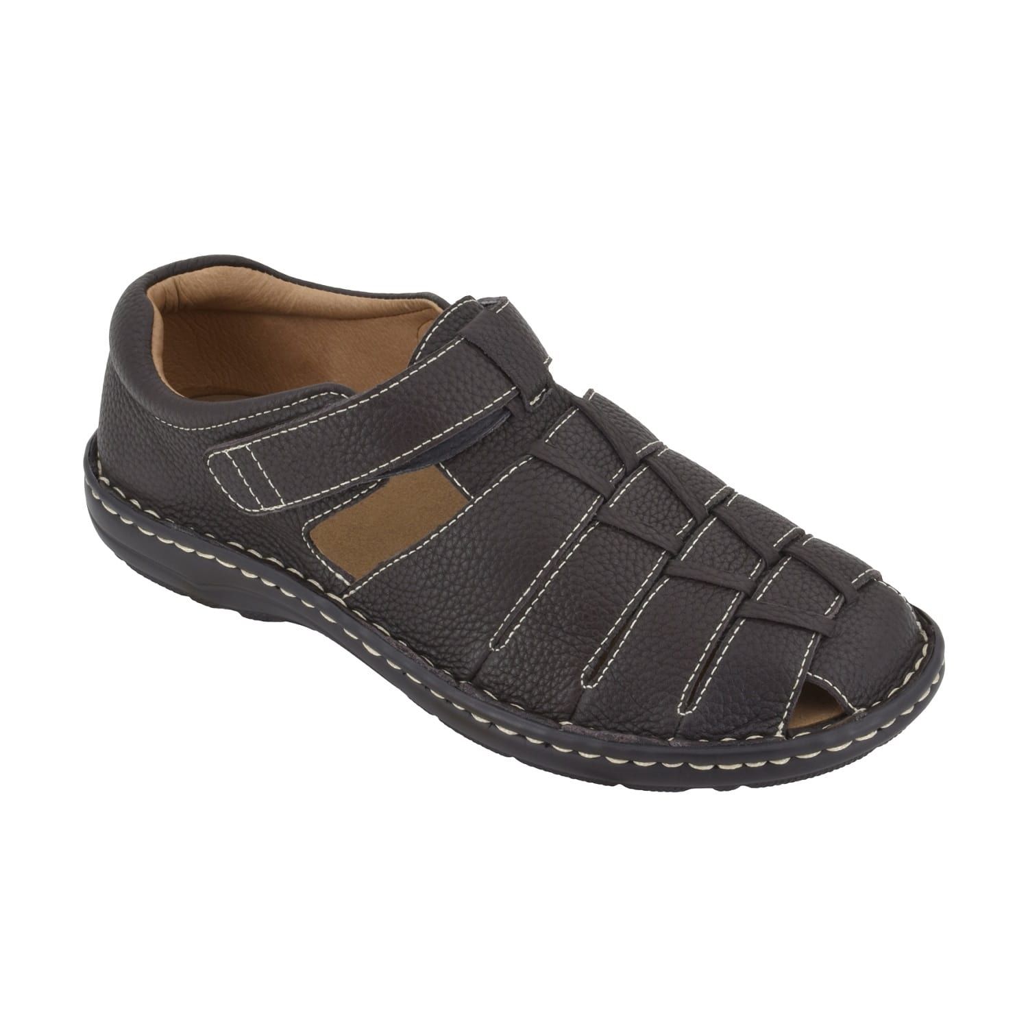 Sandale fermée Fisher pour homme cuir brun