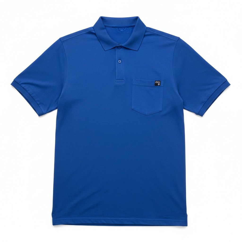 Polo adapté manches courtes bleu