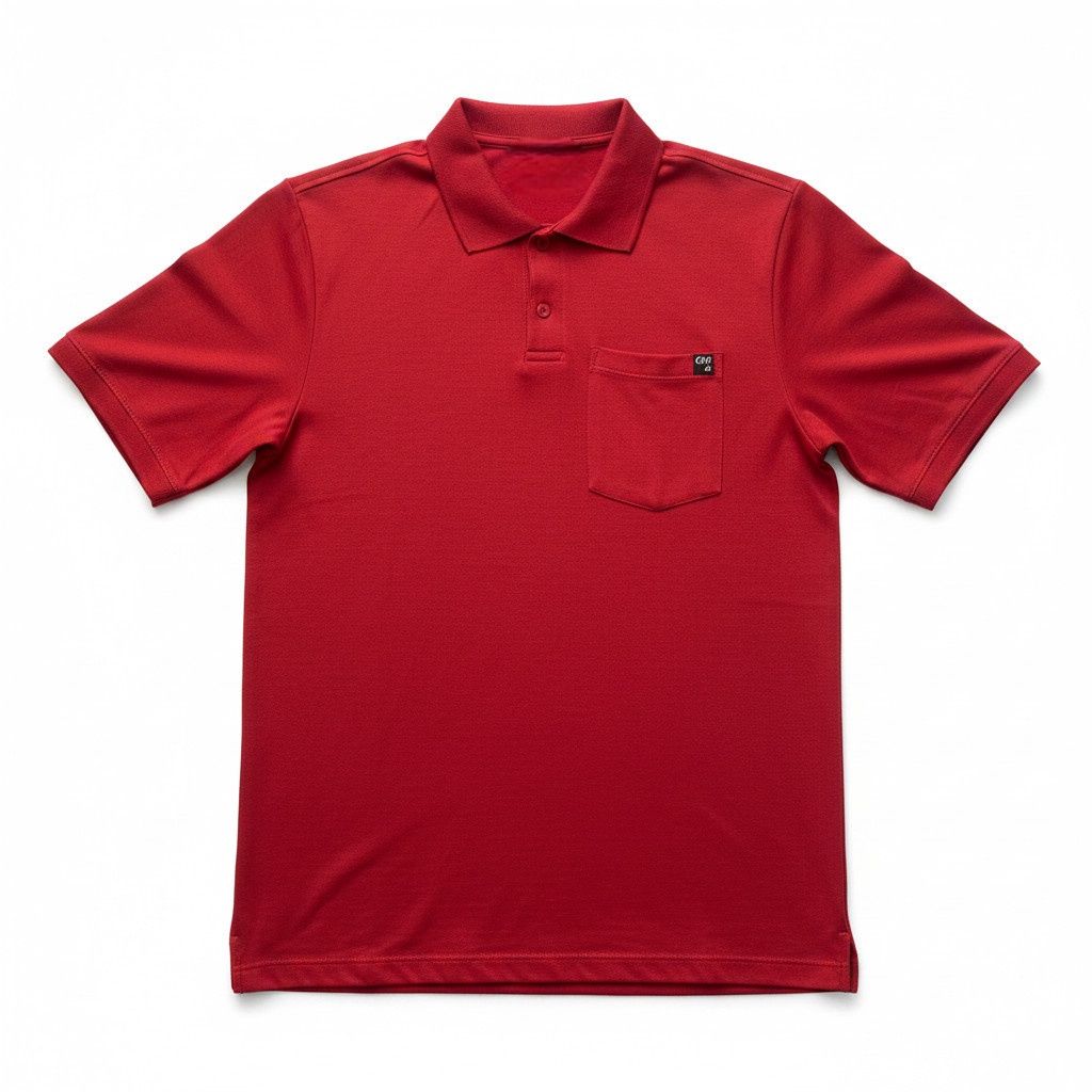 Polo adapté manches courtes rouge