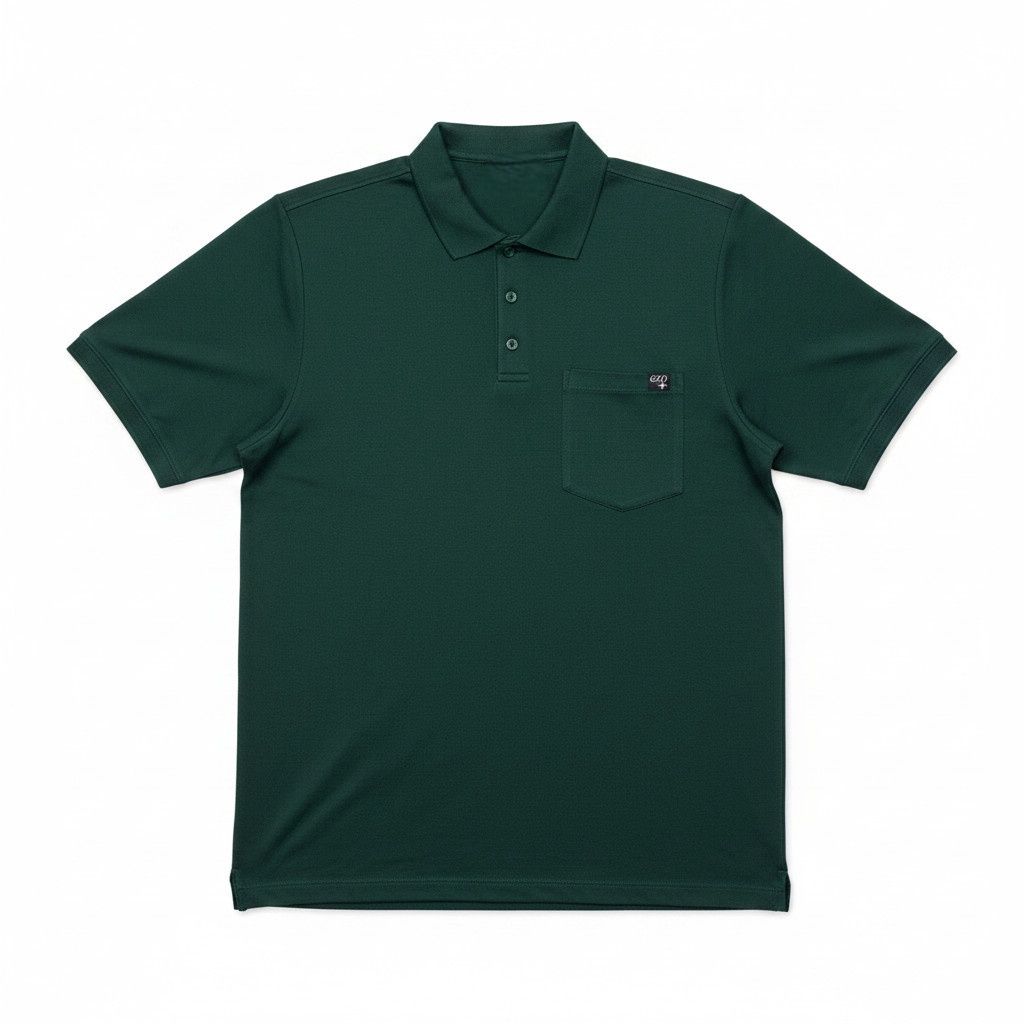 Polo adapté manches courtes vert forêt