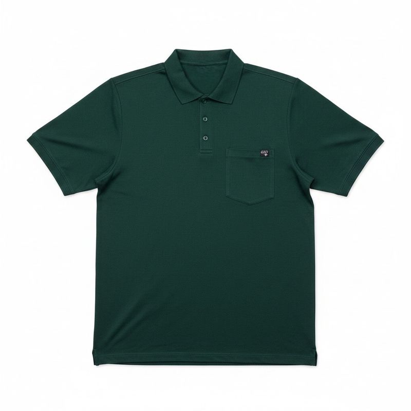 Polo adapté manches courtes vert forêt