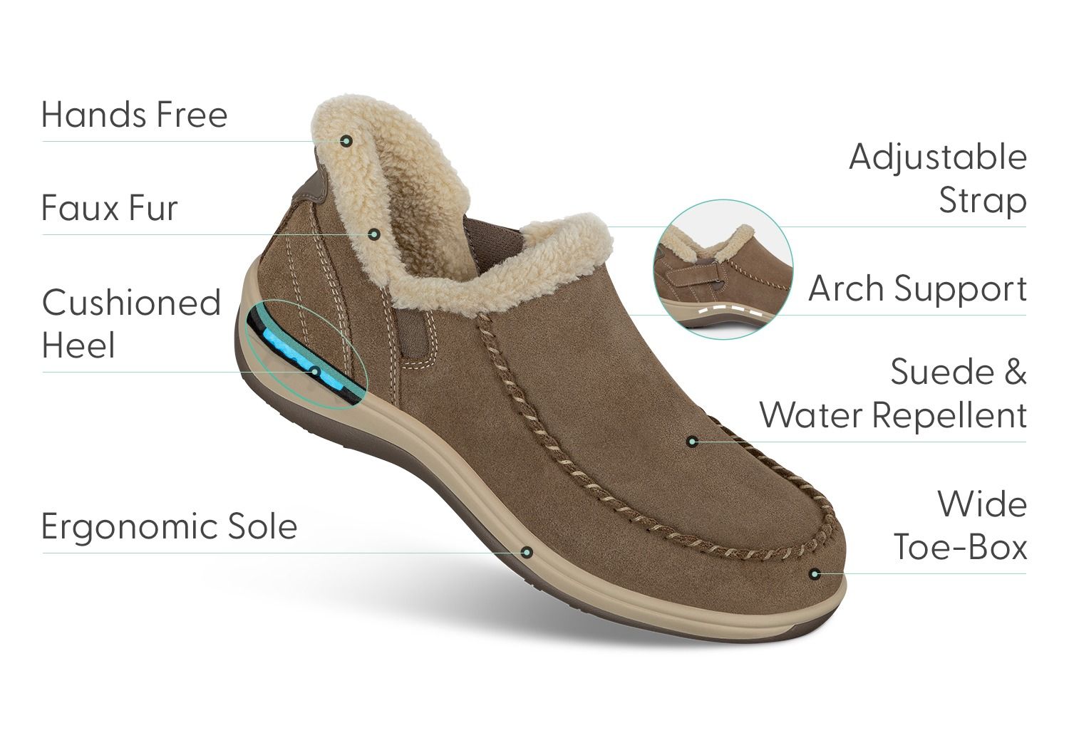 Pantoufle femme Lorin de Orthofeet taupe