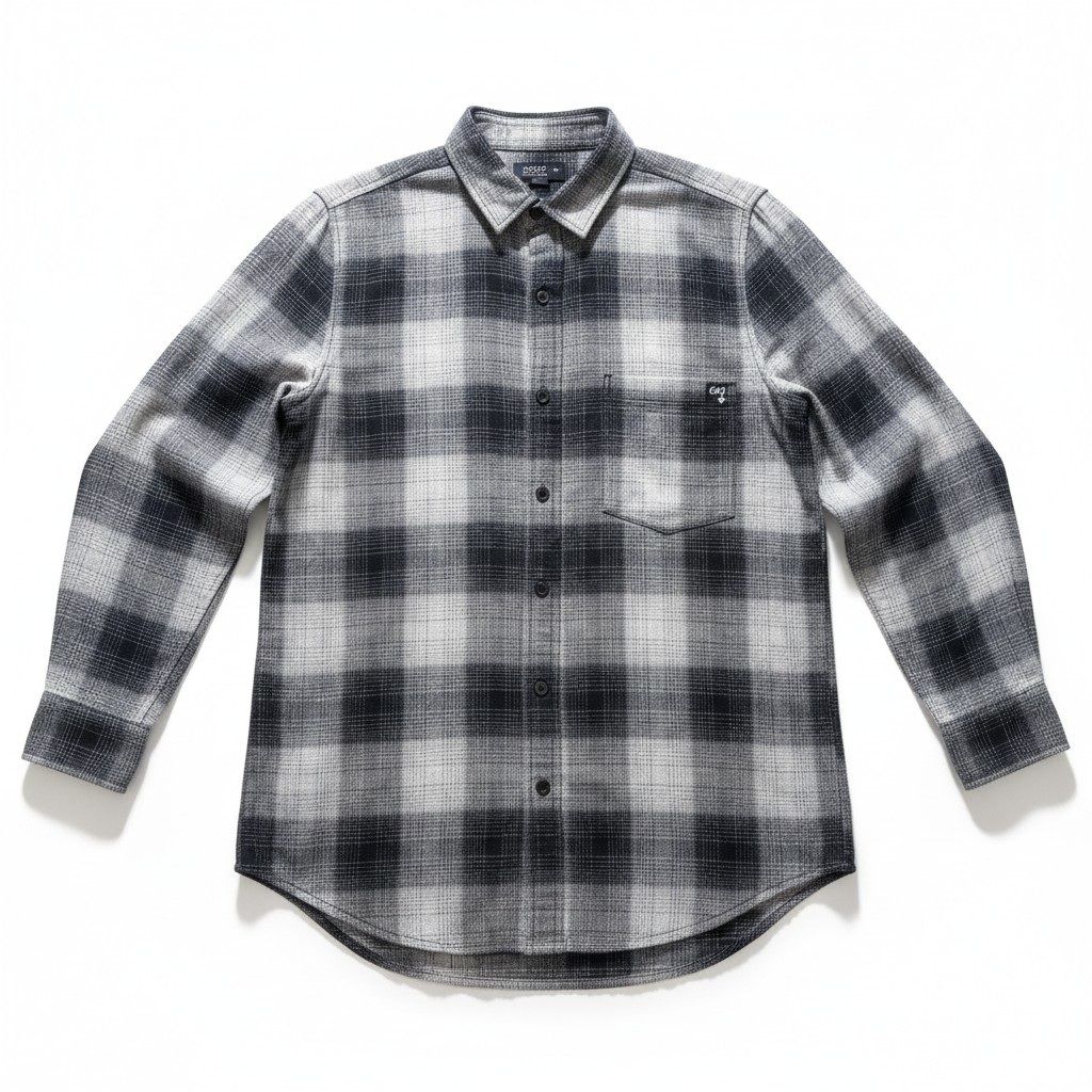 Chemise adaptée pour homme en flanelle grise et noire
