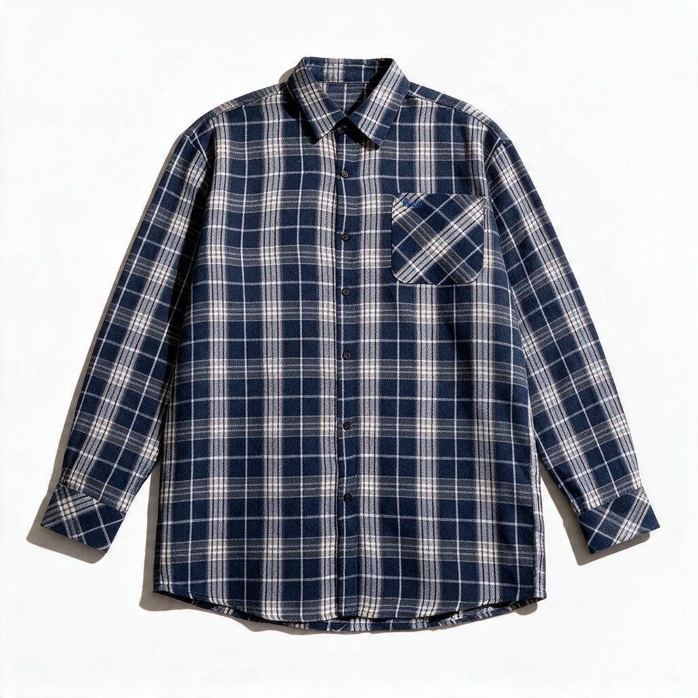 Chemise adaptée pour homme en flanelle bleue