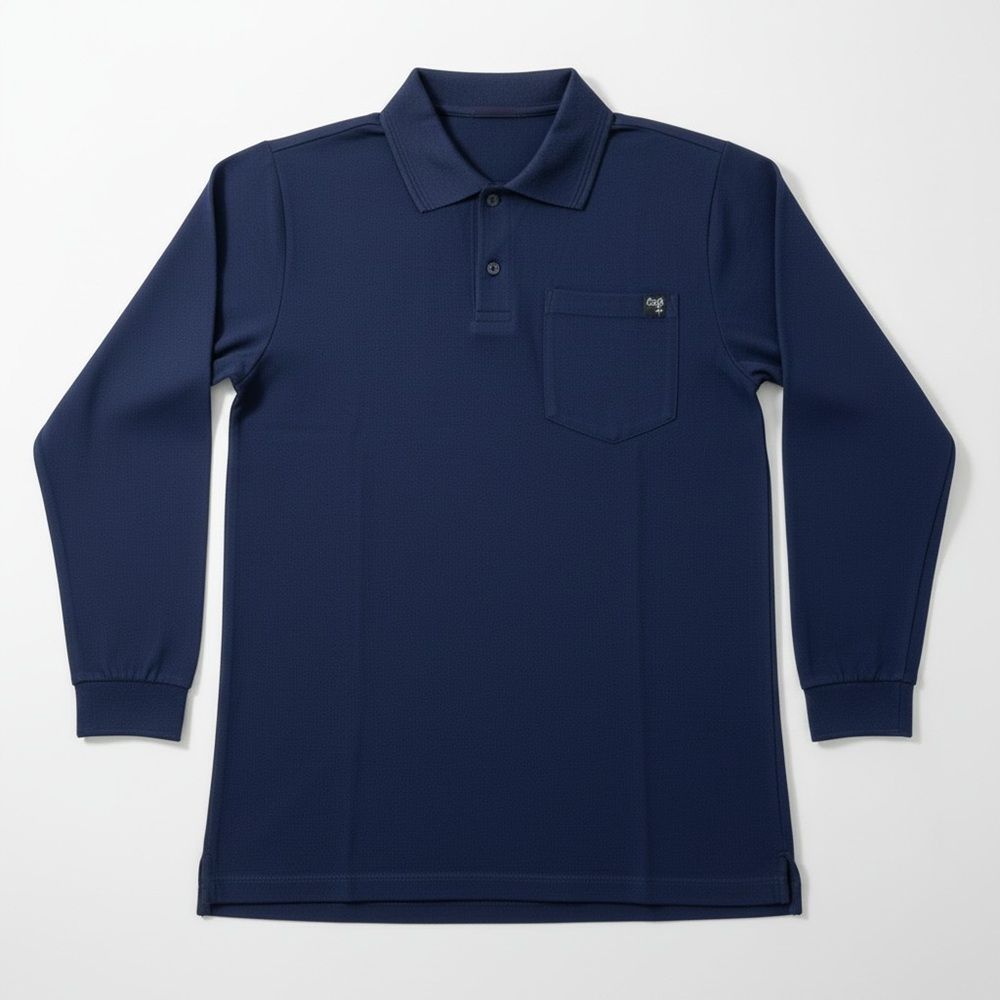 Polo adapté manche longue style Lacoste marine