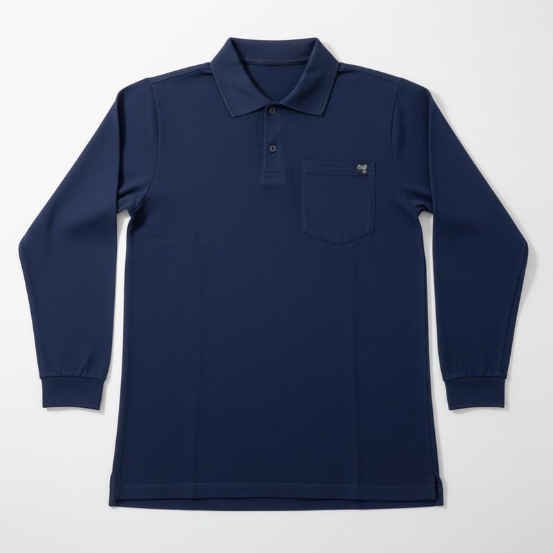 Polo adapté manche longue style Lacoste marine