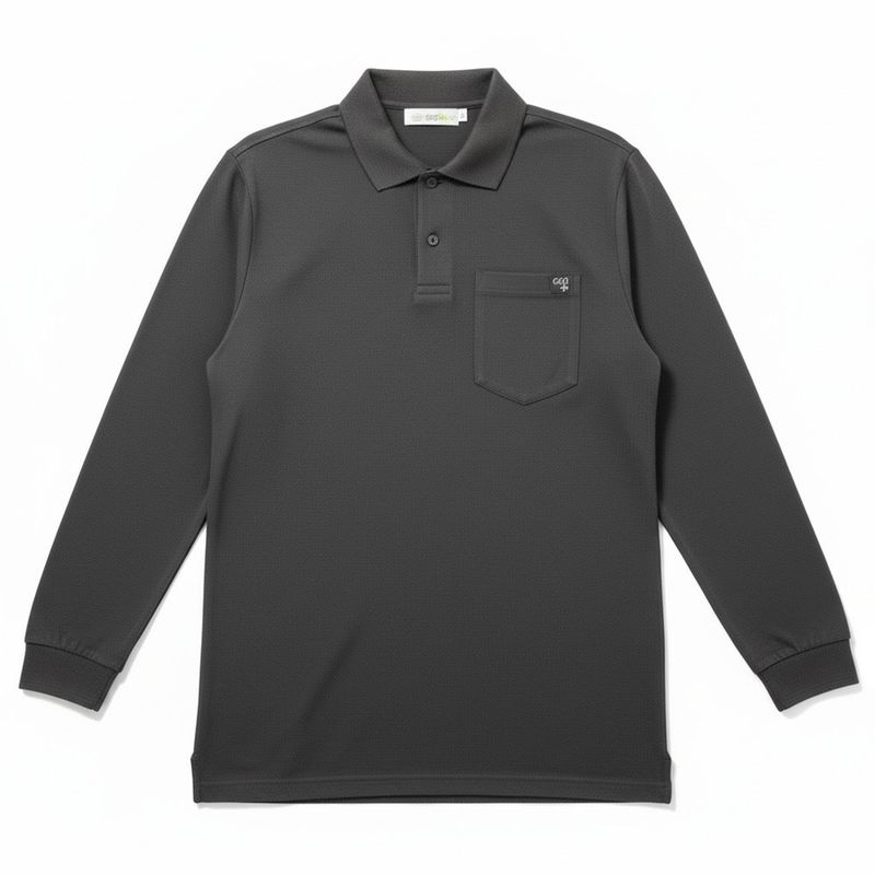 Polo adapté manche longue style Lacoste gris