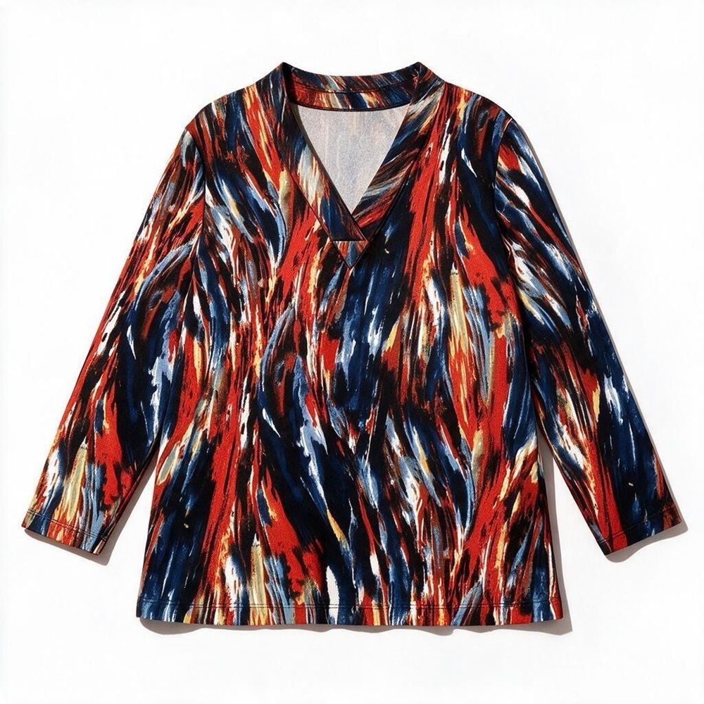 Chandail adapté coloré orangé et marine