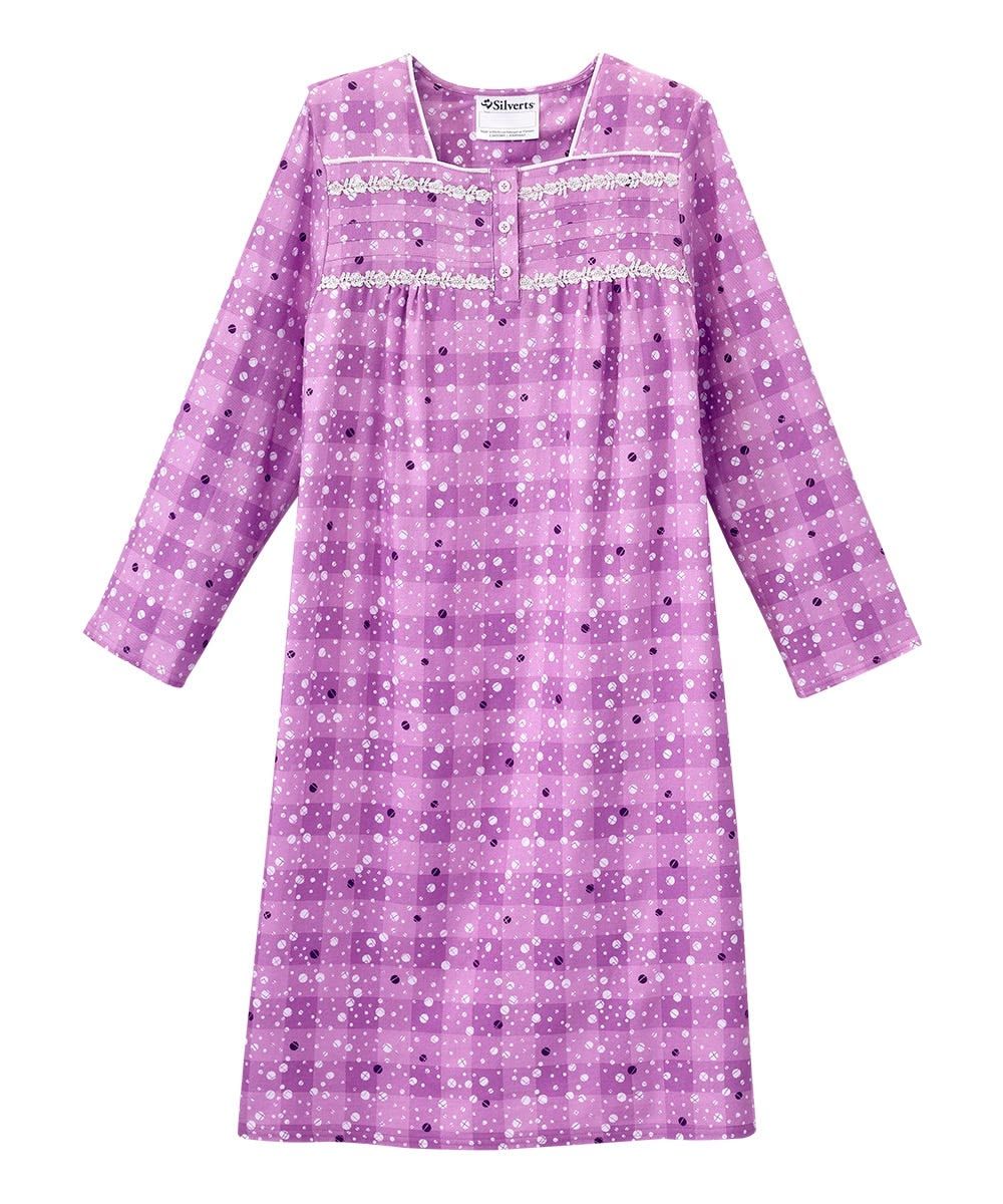 Robe de nuit adaptée en flanelle couleur violet