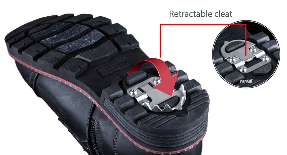 Bottes à velcro avec crampons