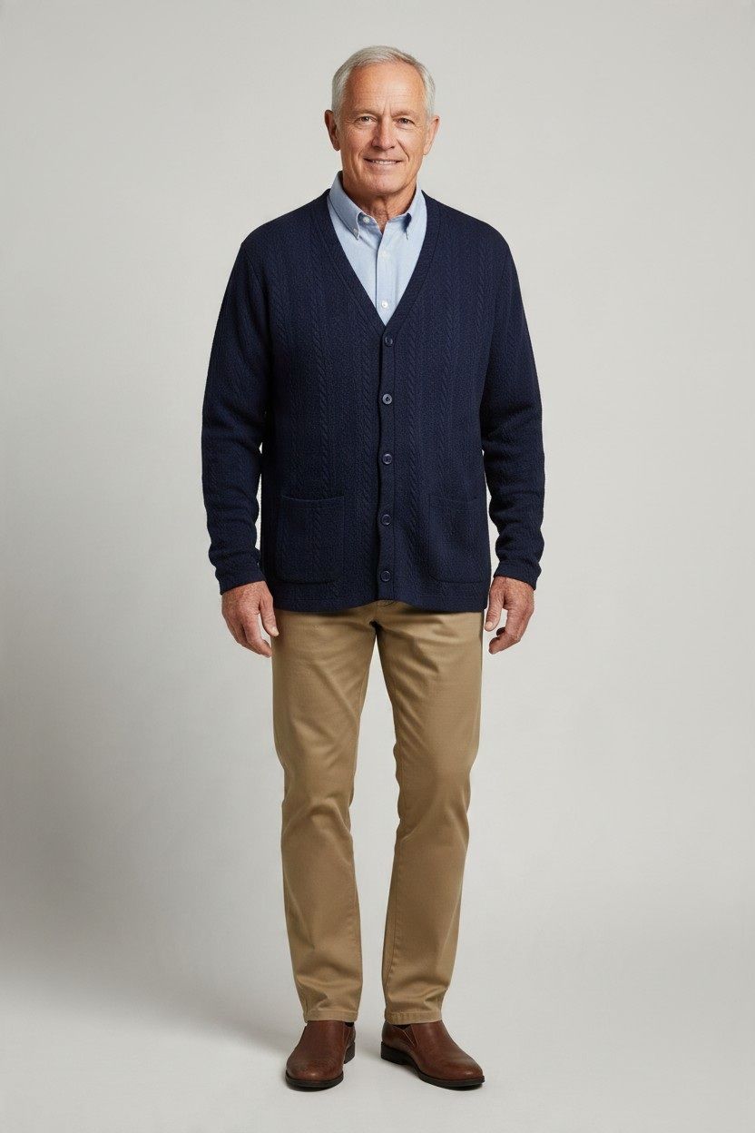 Veste adapté homme tricot marine