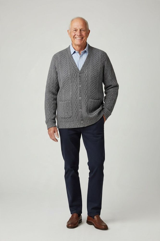 Veste adaptée homme tricot gris