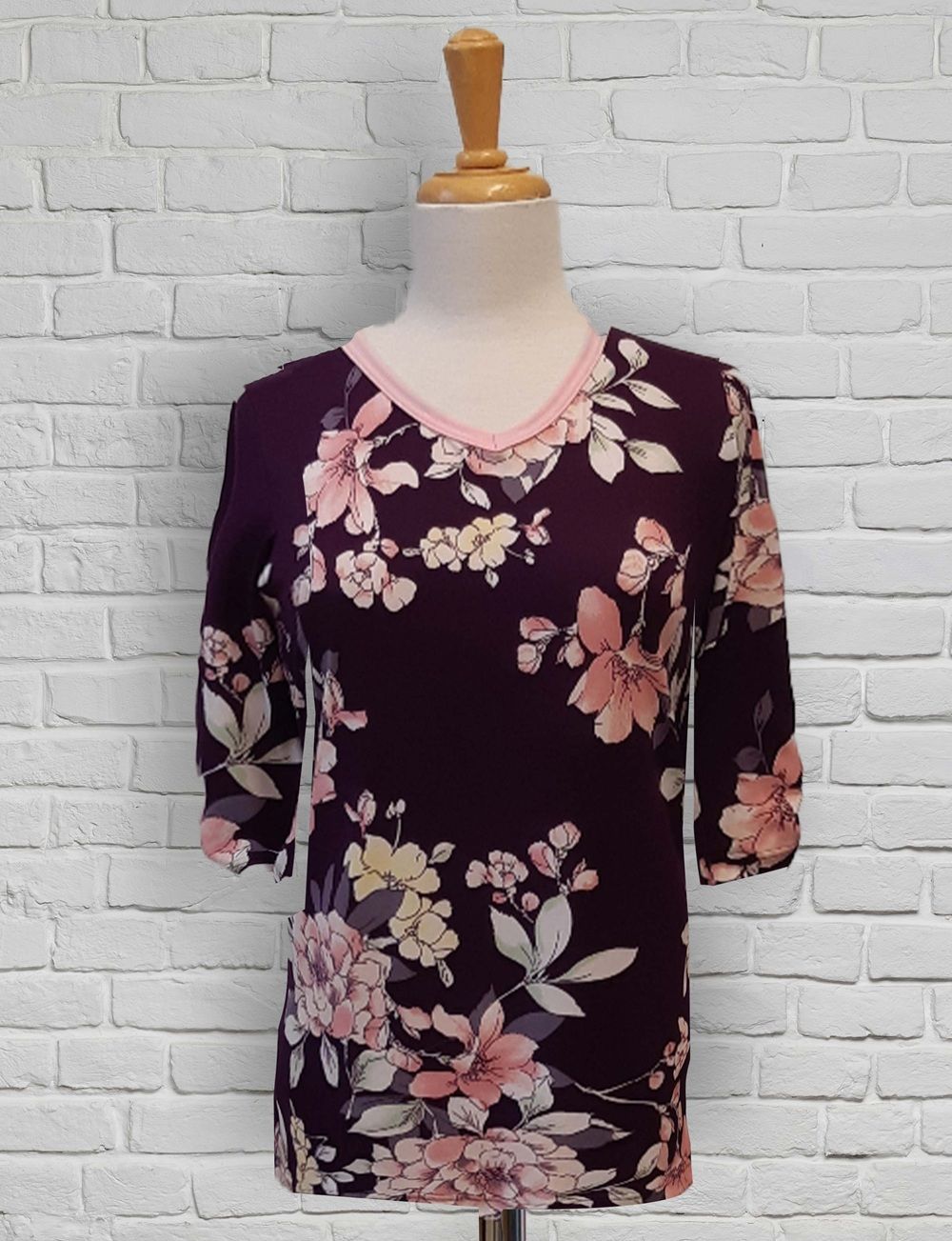 LIQUIDATION: Chandail adapté manche 3/4 pourpre