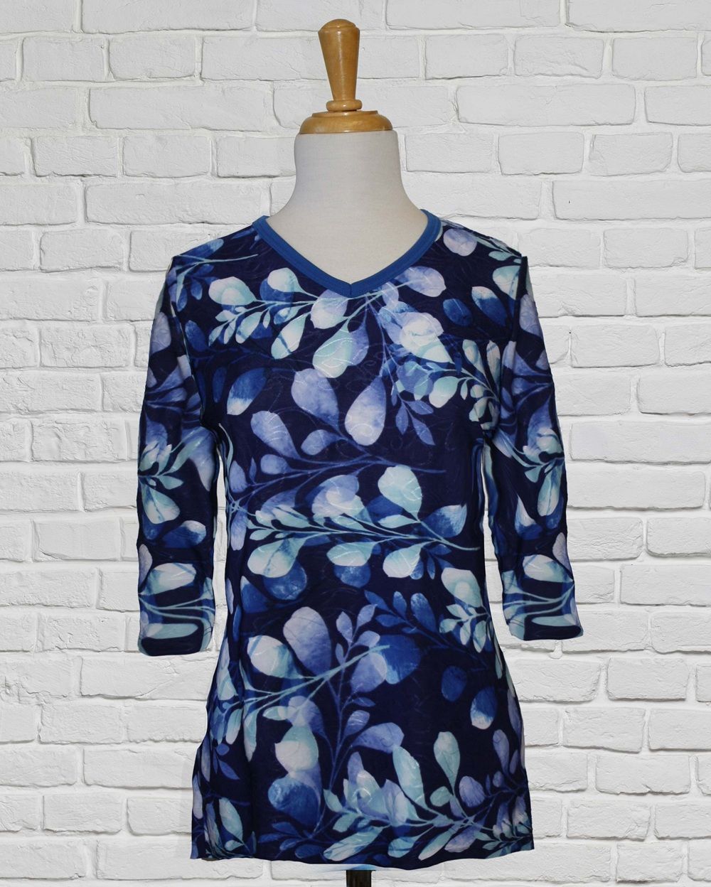 LIQUIDATION: Chandail adapté manche 3/4 bleu